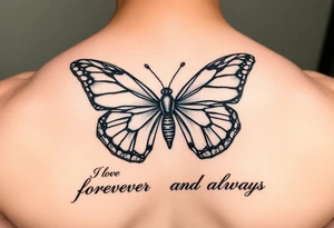 Utility Chain, butterfly,  you're my person, I love you forever and always Alan Knutson tattoo idea