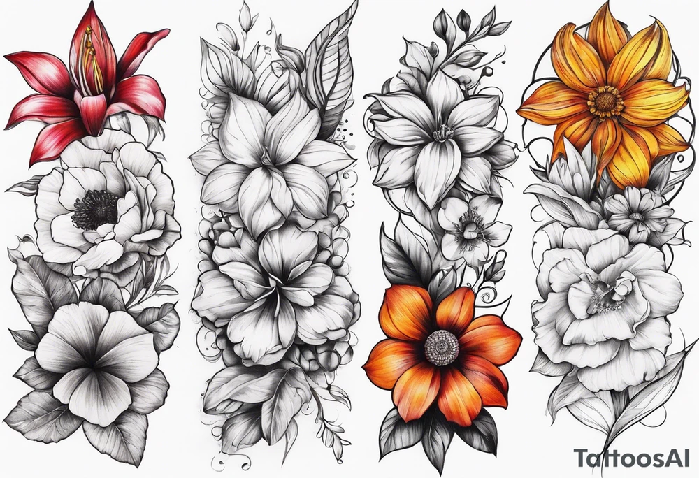 FLowers on front neck tattoo idea