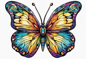 Beautiful butterfly. Flying.  very colorful and delicate tattoo idea