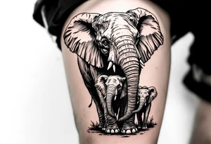 Elephant family tattoo idea