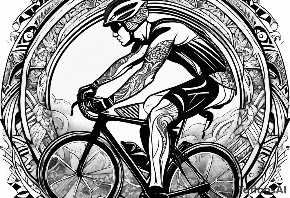 Triathlon IronMan cycling swim run tattoo idea