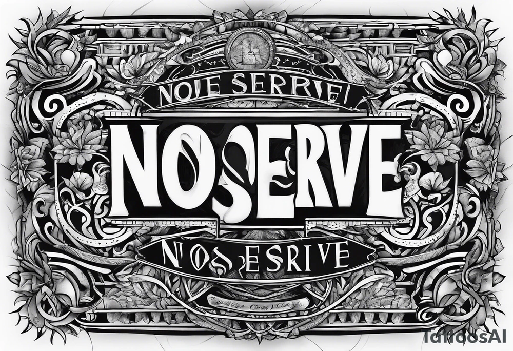 Text "no one servive" tattoo idea