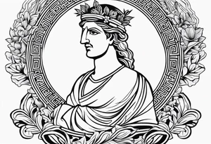 Greek, god, traditional tattoo idea