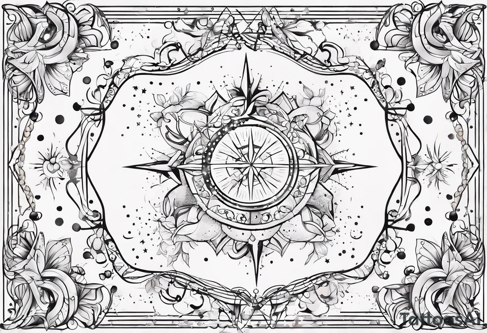 A múltiple constellation small, girly, discrete tattoo combining 3 constellations cáncer, virgo, and scorpio tattoo idea