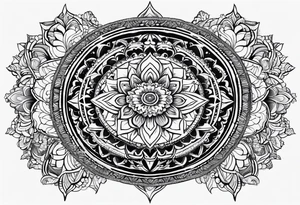 masculine mandala round tattoo idea