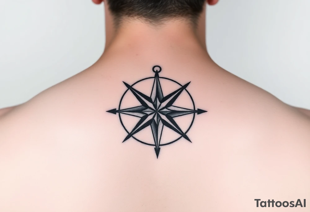 Compass rose done in the style used on tattoos during World War Two tattoo idea