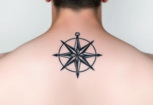 Compass rose done in the style used on tattoos during World War Two tattoo idea