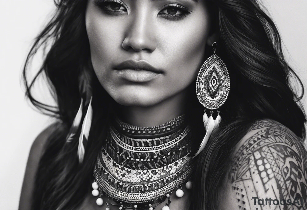 Native American woman tattoo idea