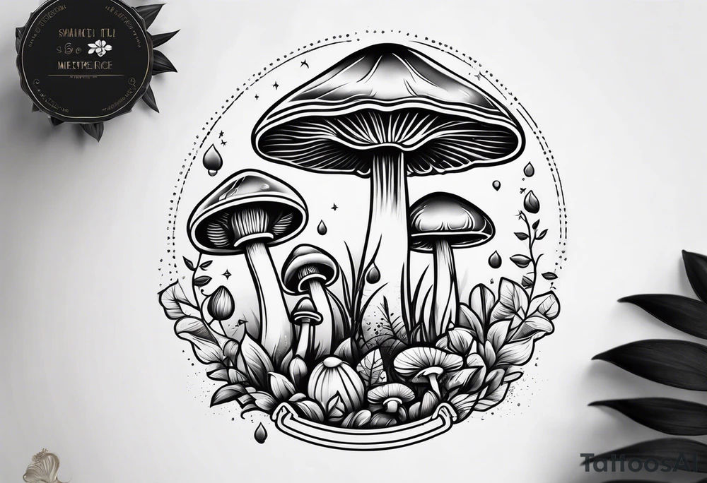 small mushroom tattoo idea