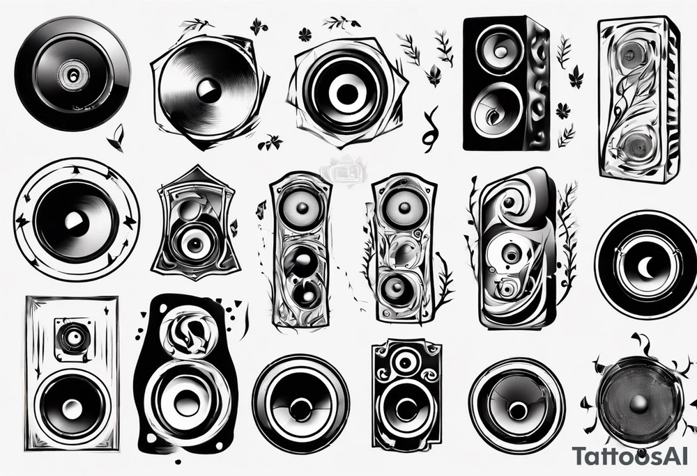 music nature speaker tattoo idea