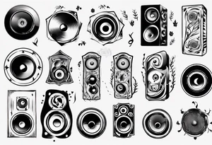 music nature speaker tattoo idea