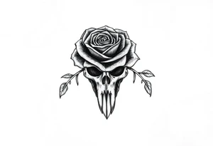 Alligator Tudor rose skull tattoo idea