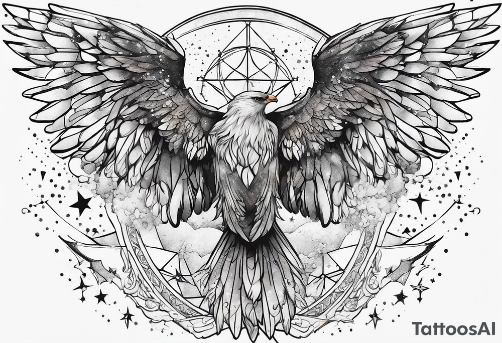 Constellation, wing , snow , cross tattoo idea