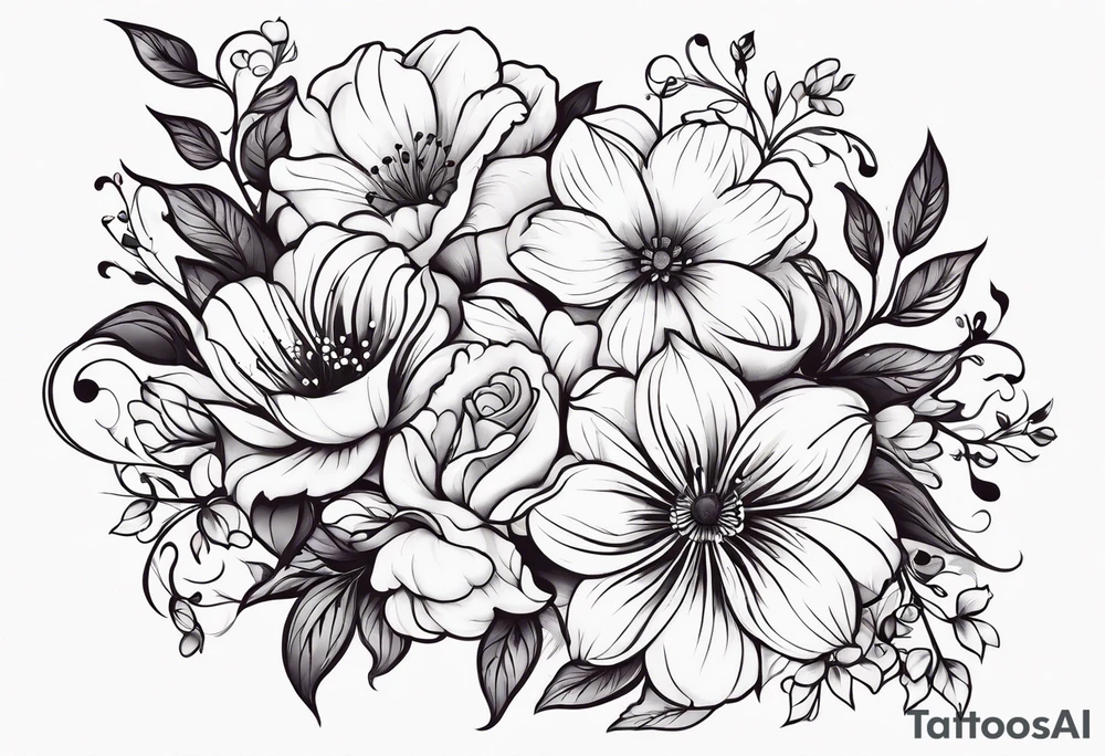 music song vine flowers tattoo idea