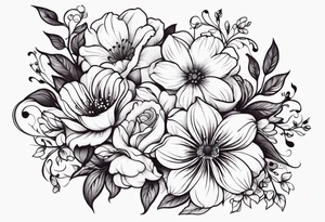 music song vine flowers tattoo idea