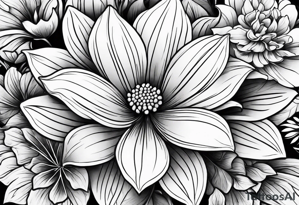 Dog wood flower tattoo idea