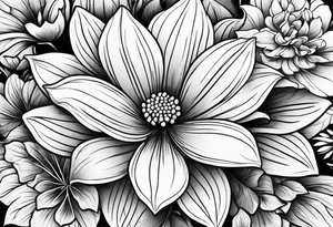 Dog wood flower tattoo idea