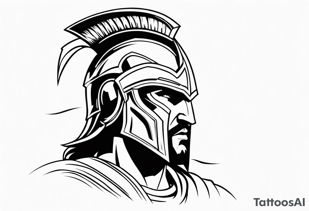 half of a spartan's face tattoo idea