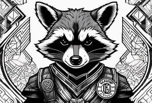 Rocket raccoon with a Glasgow Celtic top on tattoo idea