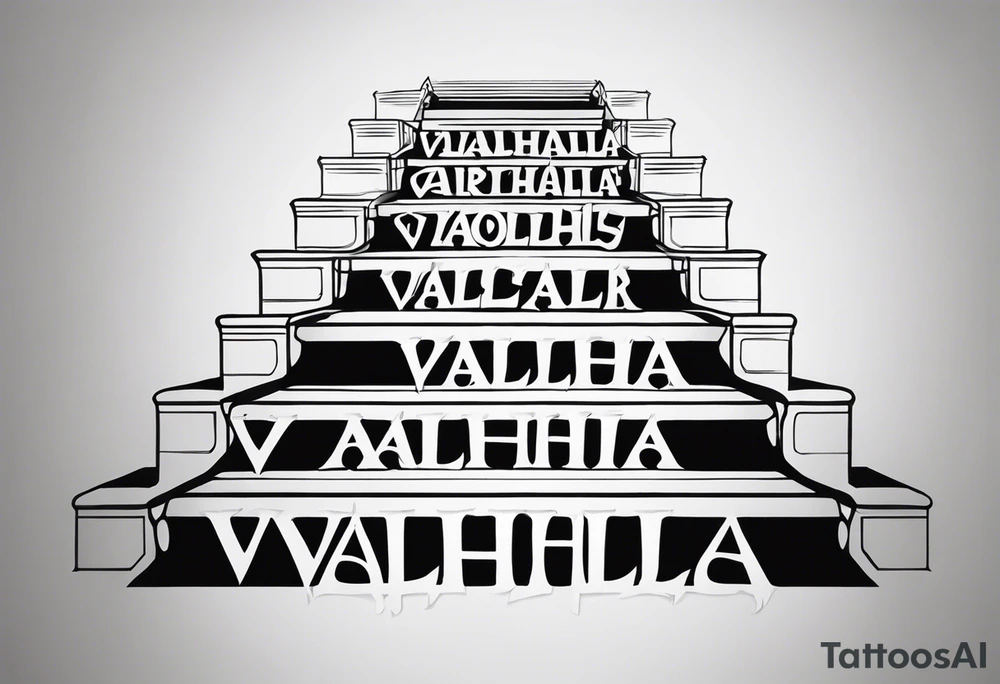 Valhalla stairs fog tattoo idea