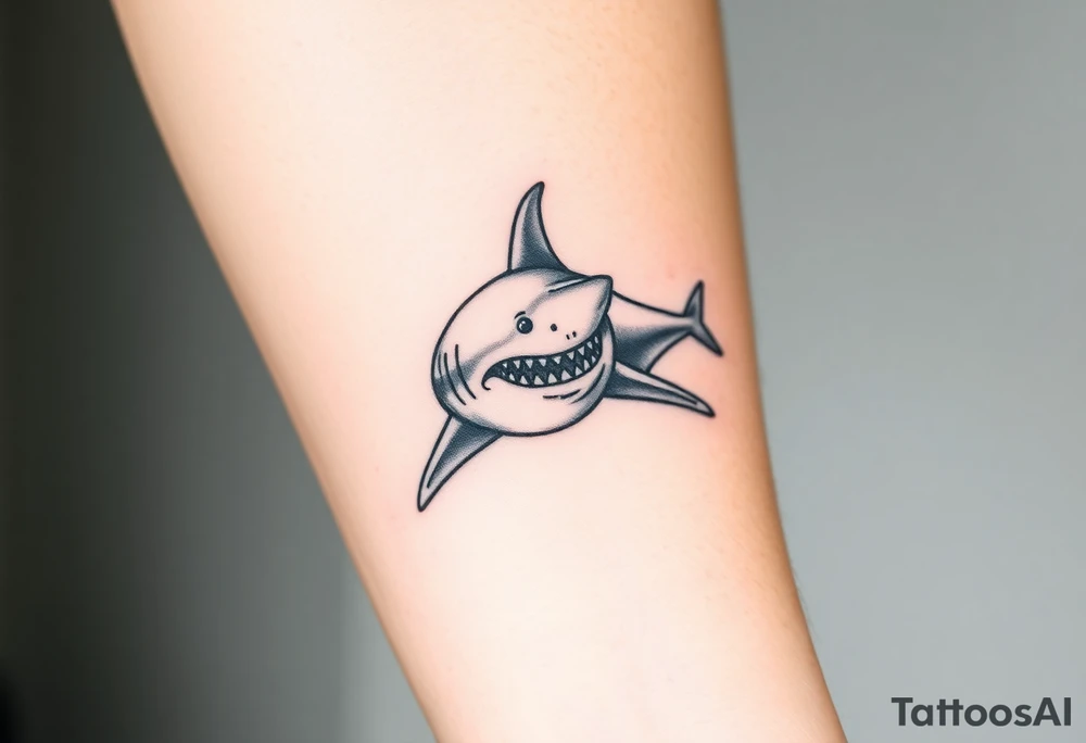 powerful  small shark moving forward tattoo tattoo idea