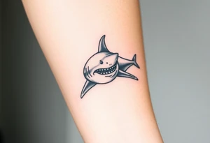 powerful  small shark moving forward tattoo tattoo idea