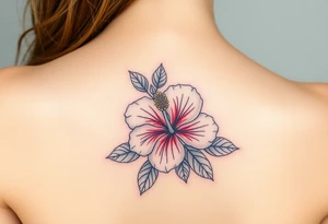 Hibiscus cluster with foliage tattoo idea