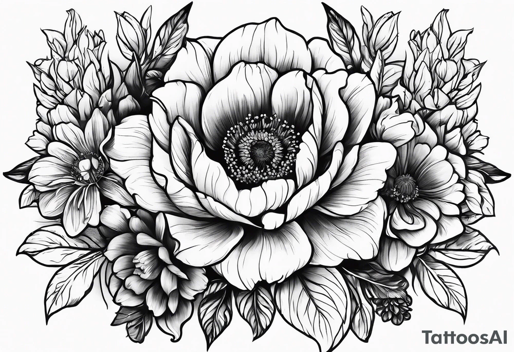 February, October and June birthflowers tattoo idea February, October and June birthflowers tattoo idea