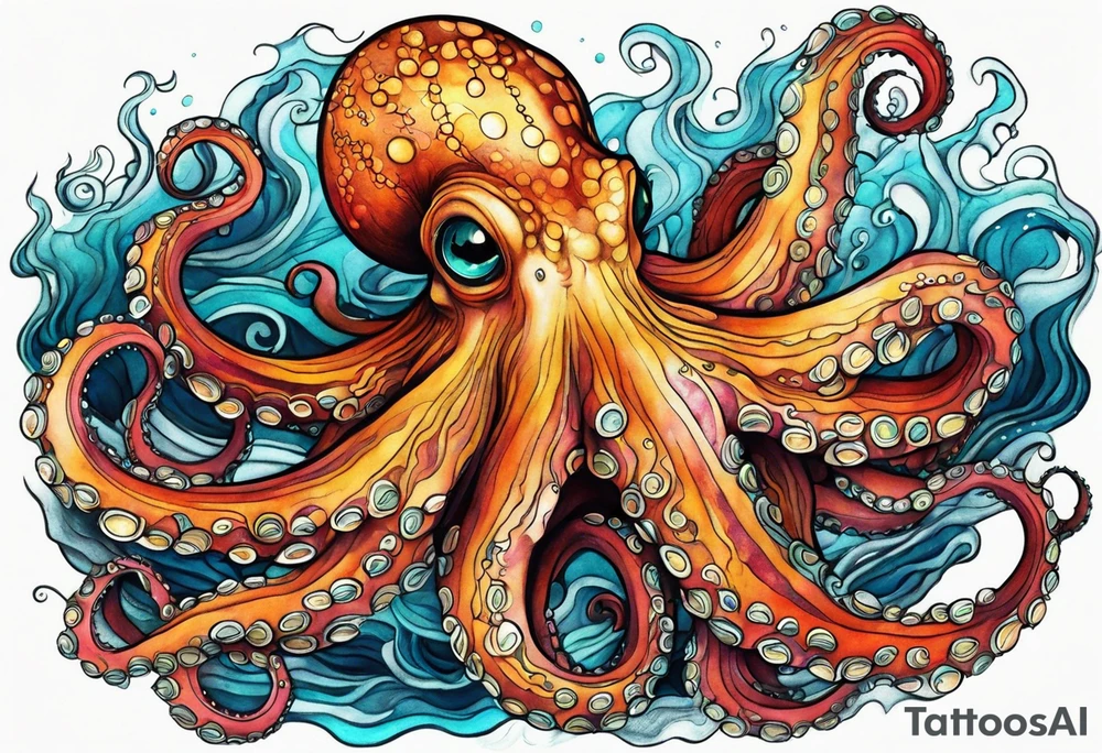 Deep sea octopus tattoo idea