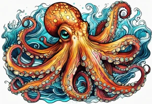 Deep sea octopus tattoo idea
