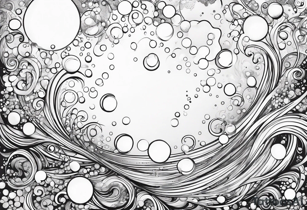 Draw me some magical really simple underwater bubbles and simple stars tattoo idea