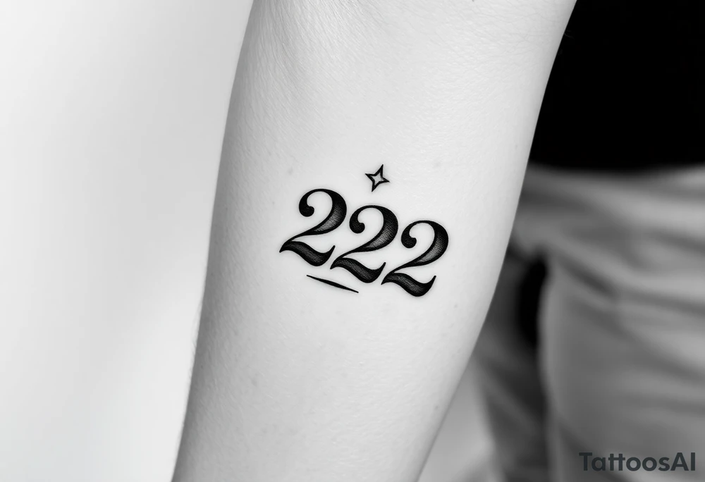 number 222 tattoo idea