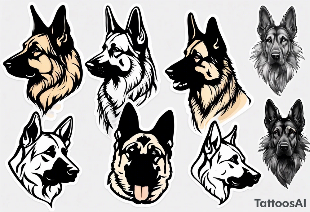 German shepherd profile tattoo idea