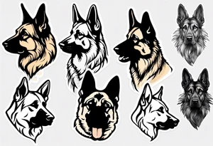 German shepherd profile tattoo idea