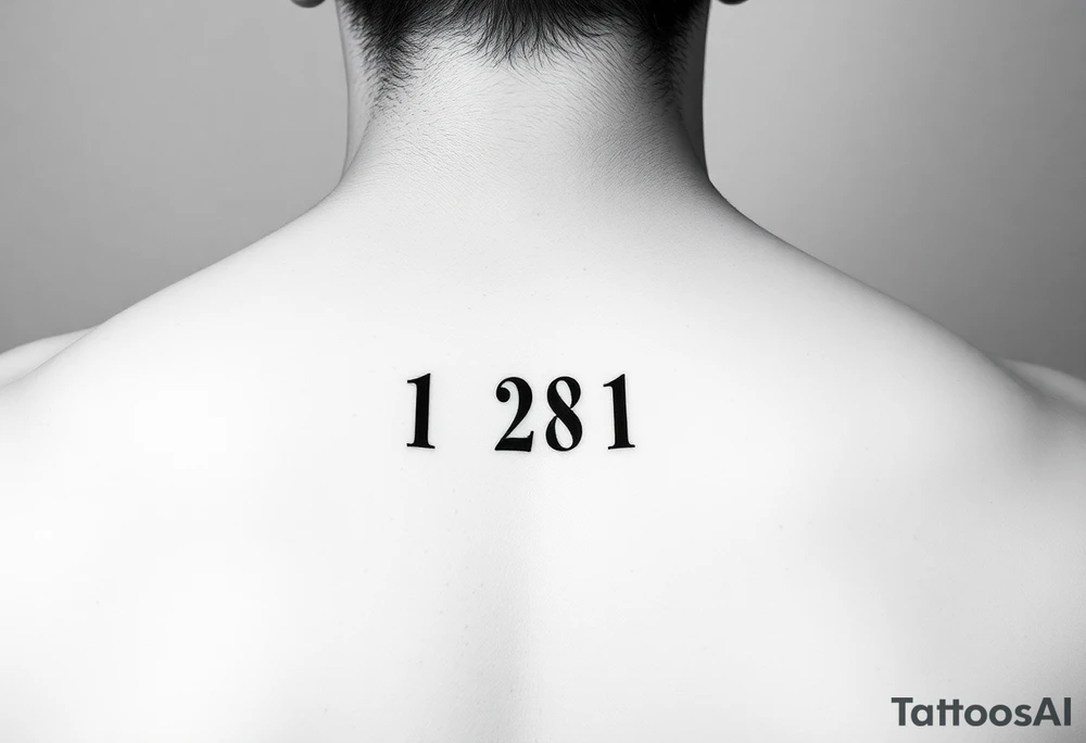 Numbers minimalist date tattoo idea