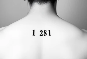 Numbers minimalist date tattoo idea