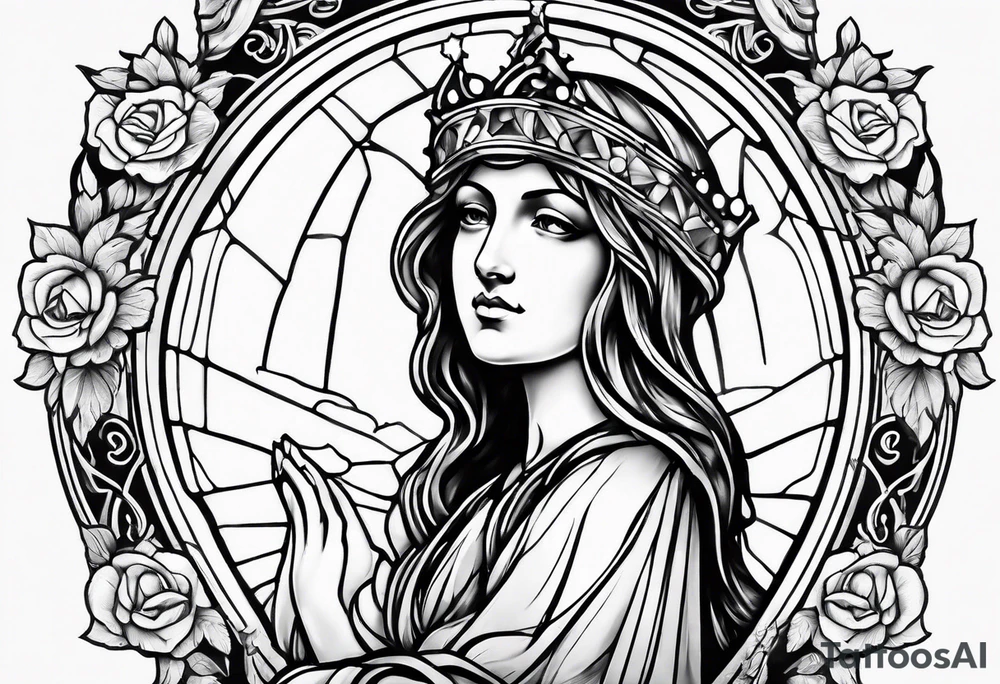 Catholic tattoo angel sleeve tattoo idea