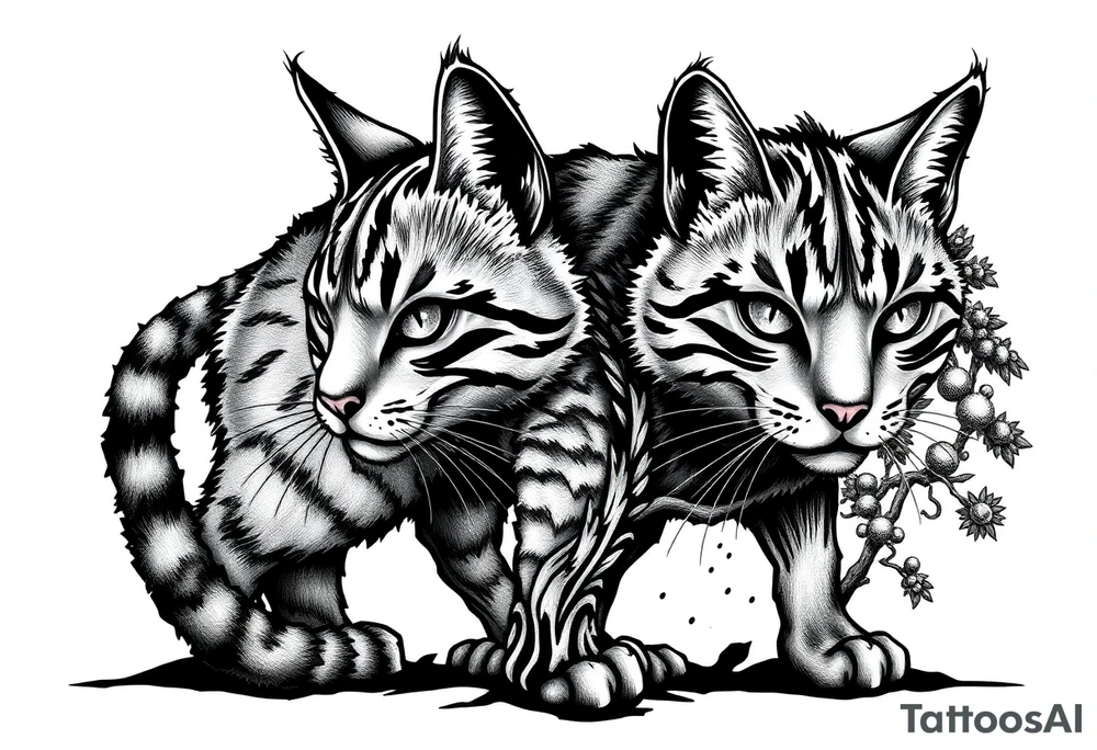 alley cat pixelated pc game charecter with treecolor pattern tattoo idea