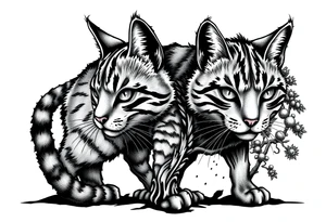 alley cat pixelated pc game charecter with treecolor pattern tattoo idea