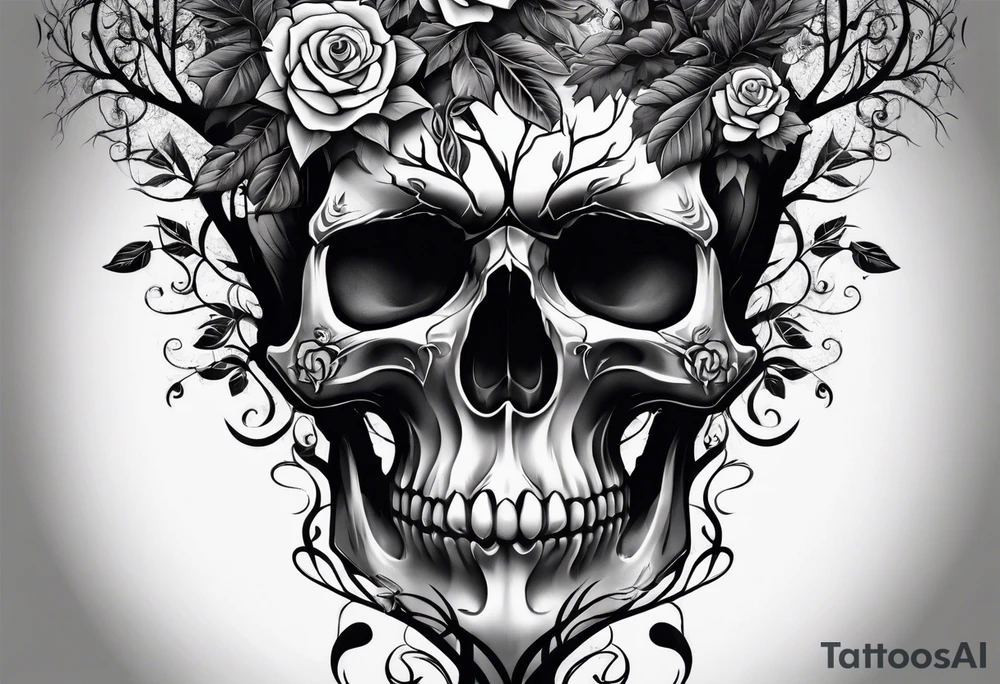 Skull tree tattoo idea