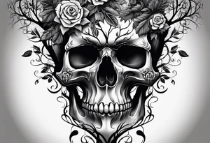 Skull tree tattoo idea