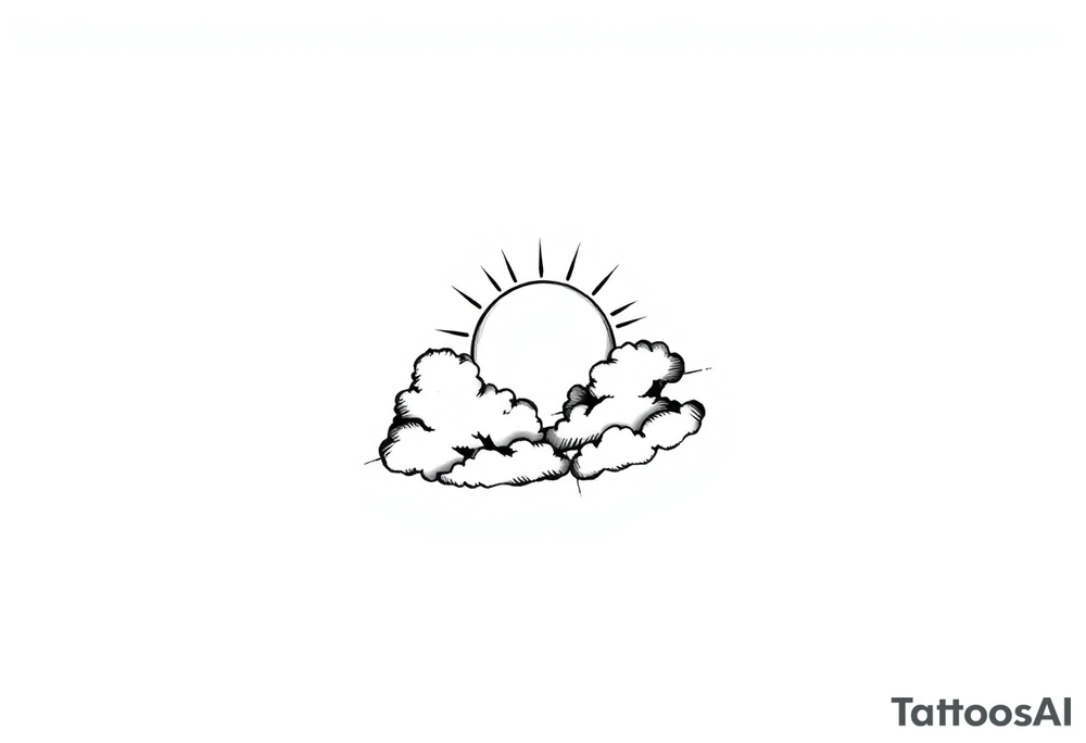 The clouds, the sun, and the moon tattoo idea