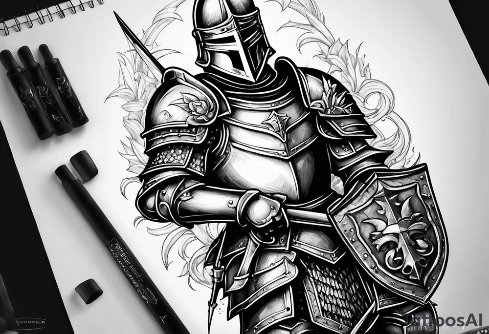 knight in armor tattoo idea