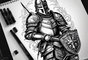 knight in armor tattoo idea