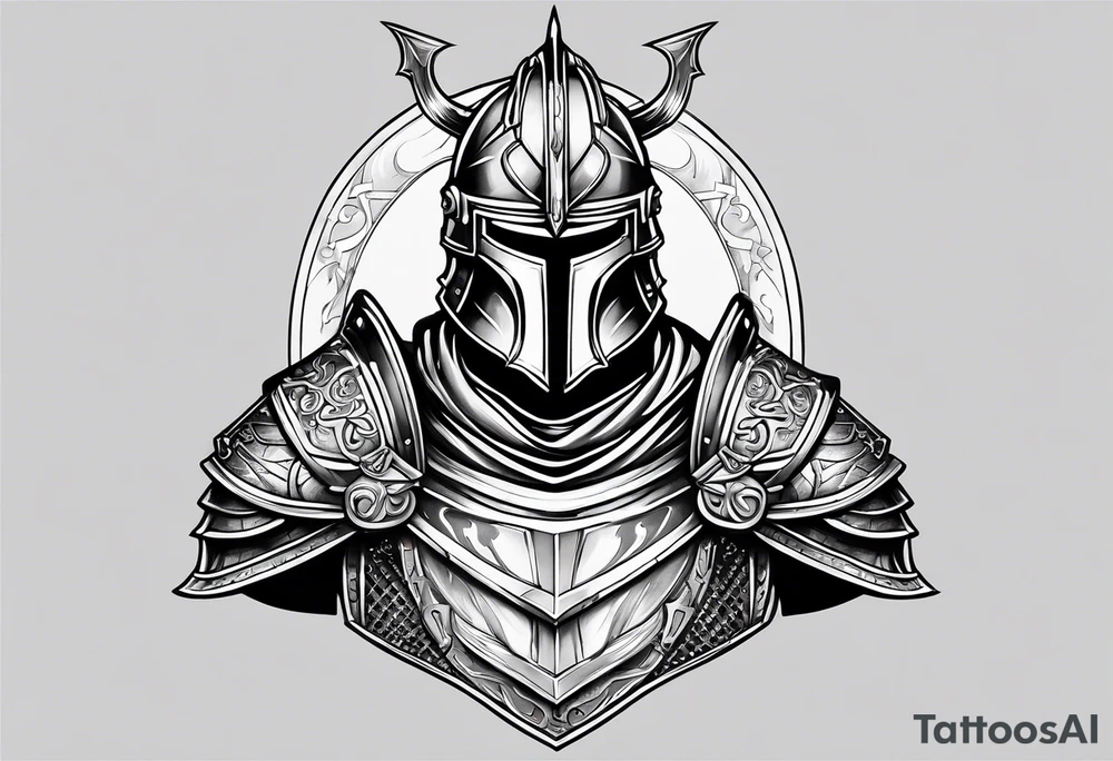 knight with heavy armor tattoo idea