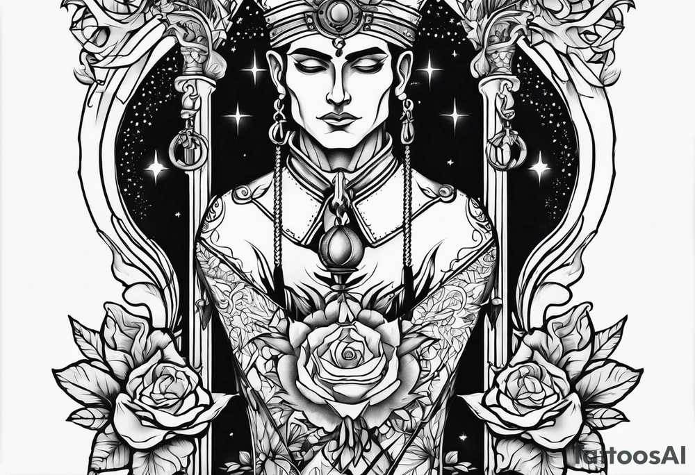 Neo traditional hanged man tarot tattoo idea
