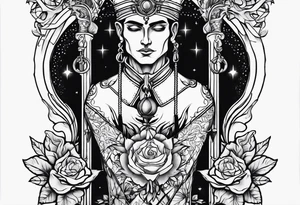 Neo traditional hanged man tarot tattoo idea