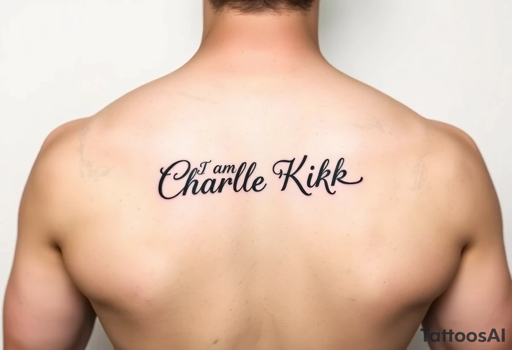 I am Charlie Kirk forearm tattoo idea