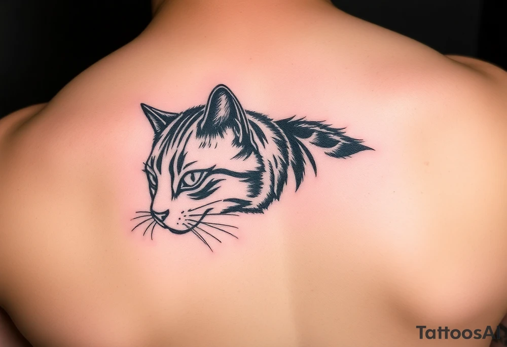 black cat tattoo idea