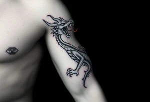 dragon breathing fire tattoo idea